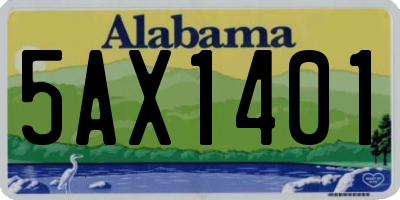AL license plate 5AX1401