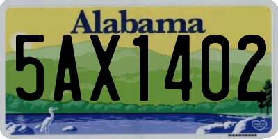 AL license plate 5AX1402