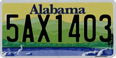 AL license plate 5AX1403