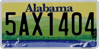 AL license plate 5AX1404