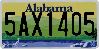 AL license plate 5AX1405