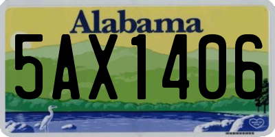 AL license plate 5AX1406