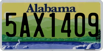 AL license plate 5AX1409