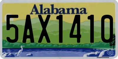 AL license plate 5AX1410