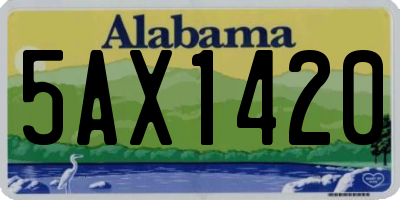 AL license plate 5AX1420