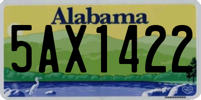 AL license plate 5AX1422