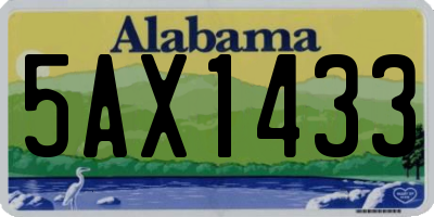 AL license plate 5AX1433