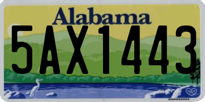 AL license plate 5AX1443