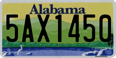 AL license plate 5AX1450