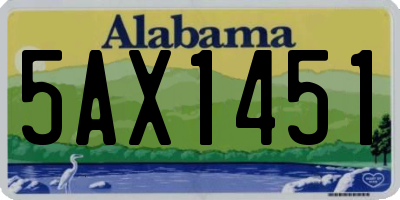 AL license plate 5AX1451