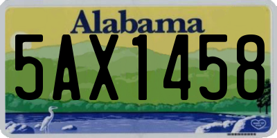 AL license plate 5AX1458