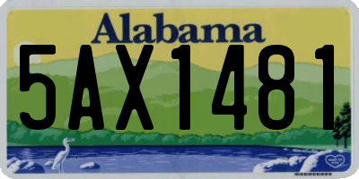AL license plate 5AX1481