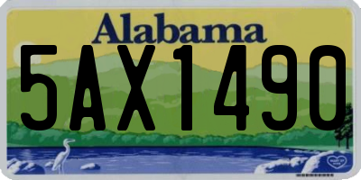 AL license plate 5AX1490