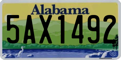 AL license plate 5AX1492