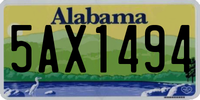 AL license plate 5AX1494