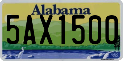 AL license plate 5AX1500