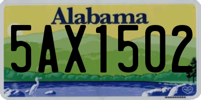 AL license plate 5AX1502