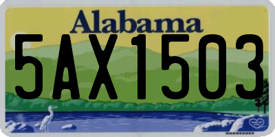 AL license plate 5AX1503