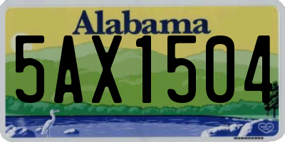 AL license plate 5AX1504
