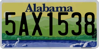 AL license plate 5AX1538