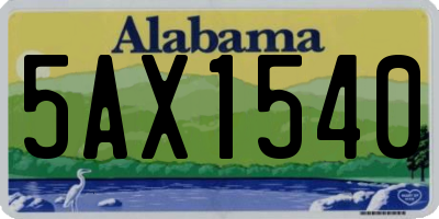AL license plate 5AX1540