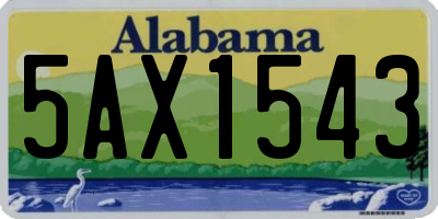 AL license plate 5AX1543