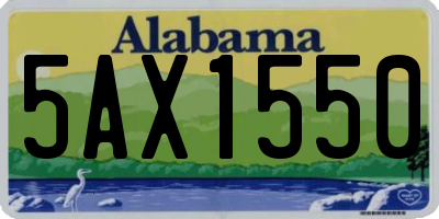 AL license plate 5AX1550