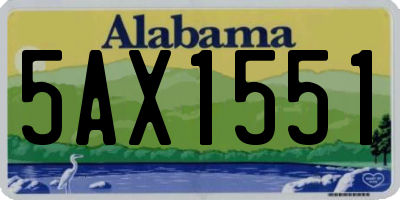 AL license plate 5AX1551