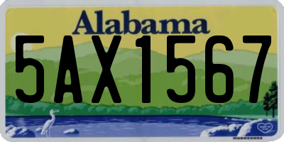 AL license plate 5AX1567