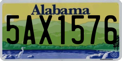 AL license plate 5AX1576