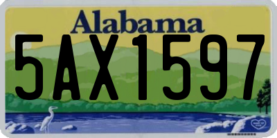 AL license plate 5AX1597