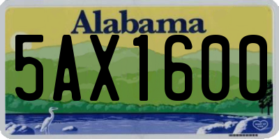 AL license plate 5AX1600