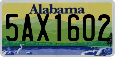 AL license plate 5AX1602