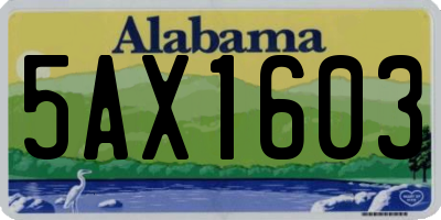 AL license plate 5AX1603