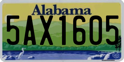 AL license plate 5AX1605