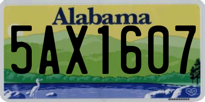 AL license plate 5AX1607