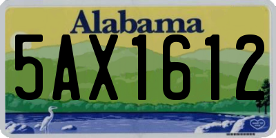 AL license plate 5AX1612