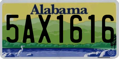 AL license plate 5AX1616