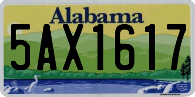 AL license plate 5AX1617