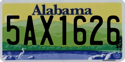 AL license plate 5AX1626