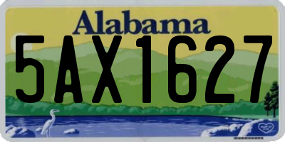 AL license plate 5AX1627