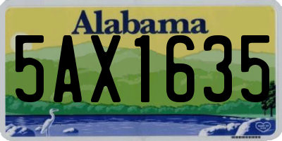AL license plate 5AX1635