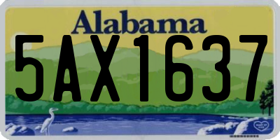 AL license plate 5AX1637