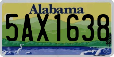 AL license plate 5AX1638