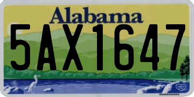 AL license plate 5AX1647