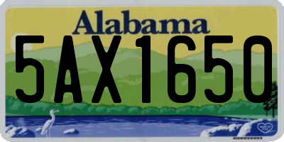 AL license plate 5AX1650