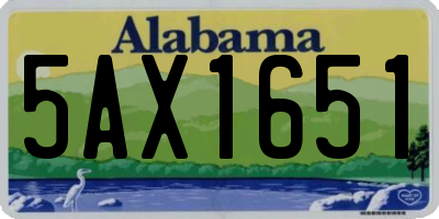 AL license plate 5AX1651