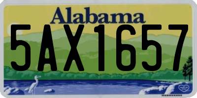 AL license plate 5AX1657