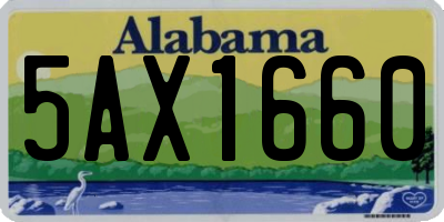 AL license plate 5AX1660