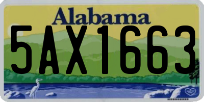 AL license plate 5AX1663